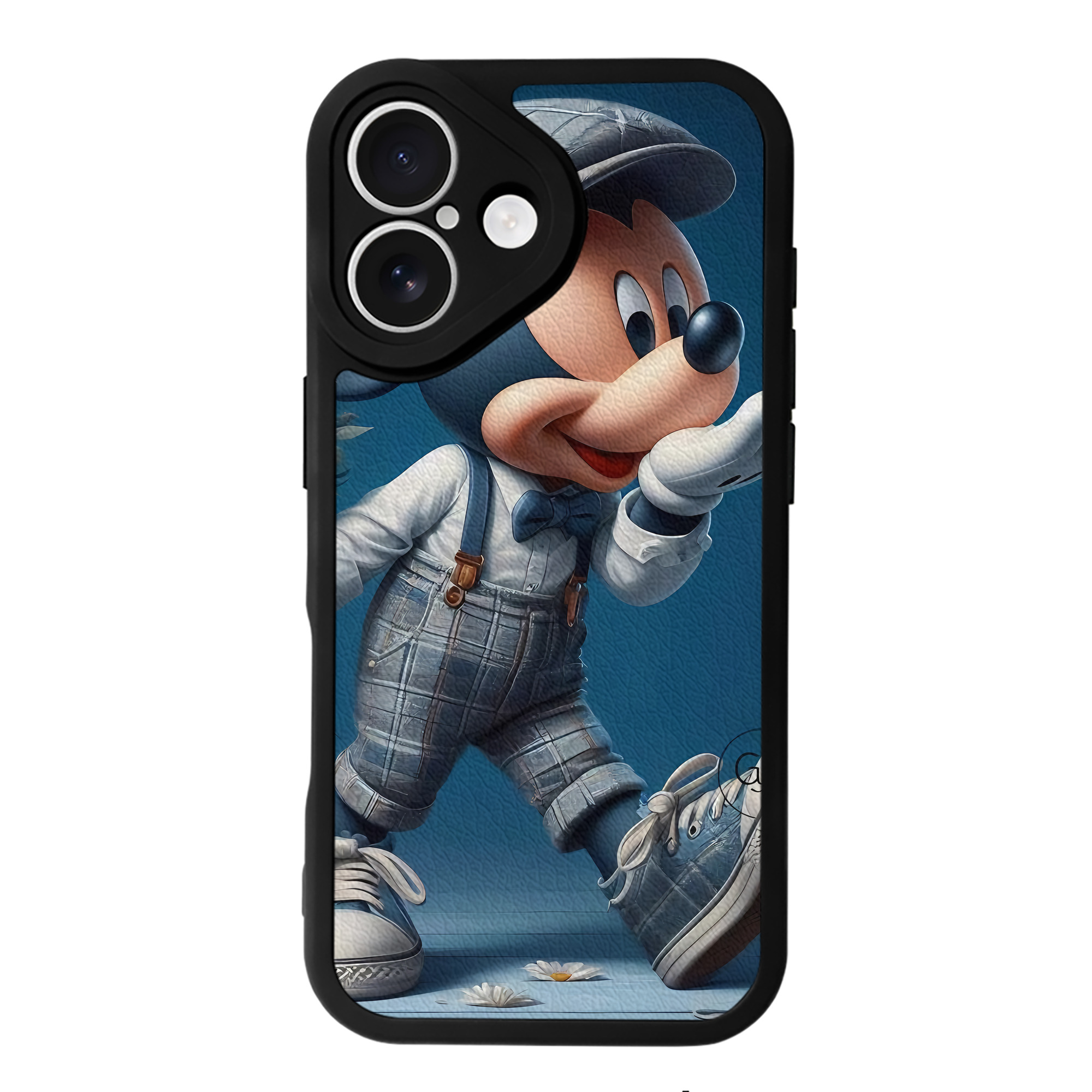 （画像用） ミッキーマウス Mickey Mouse 【iPhone 16シリーズ対応】シリコンスマホケース（レザー調） 材質：シリコン